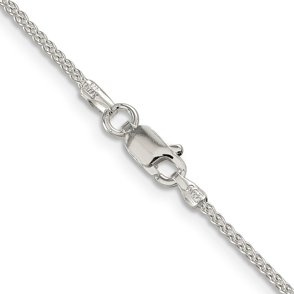 Sterling Silver 1.5mm Round Spiga Chain Anklet