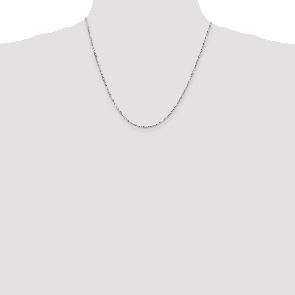 Sterling Silver 1.5mm Round Spiga Chain Anklet