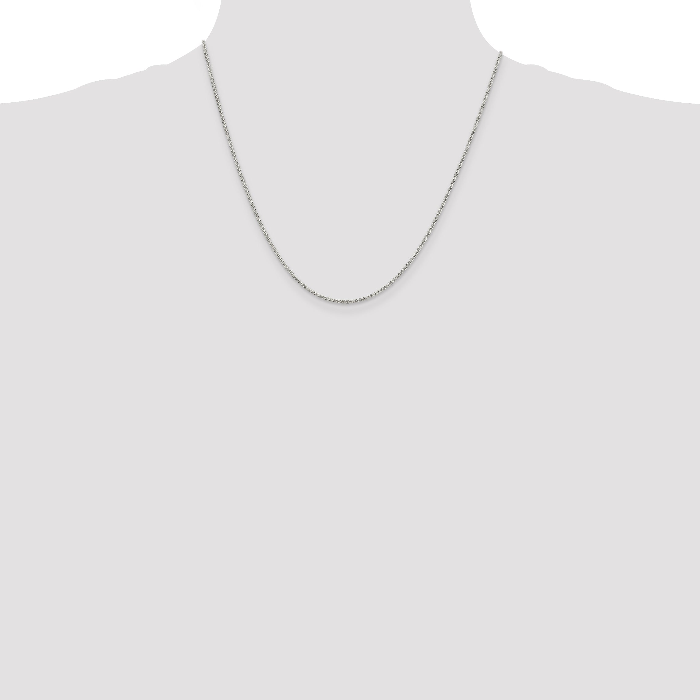 Sterling Silver 1.5mm Round Spiga Chain Anklet