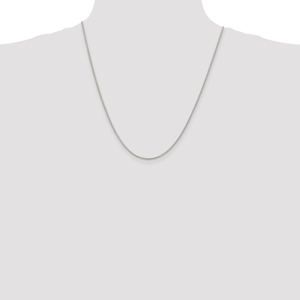 Sterling Silver 1.5mm Round Spiga Chain Anklet