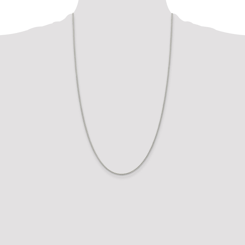 Sterling Silver 1.5mm Round Spiga Chain Anklet