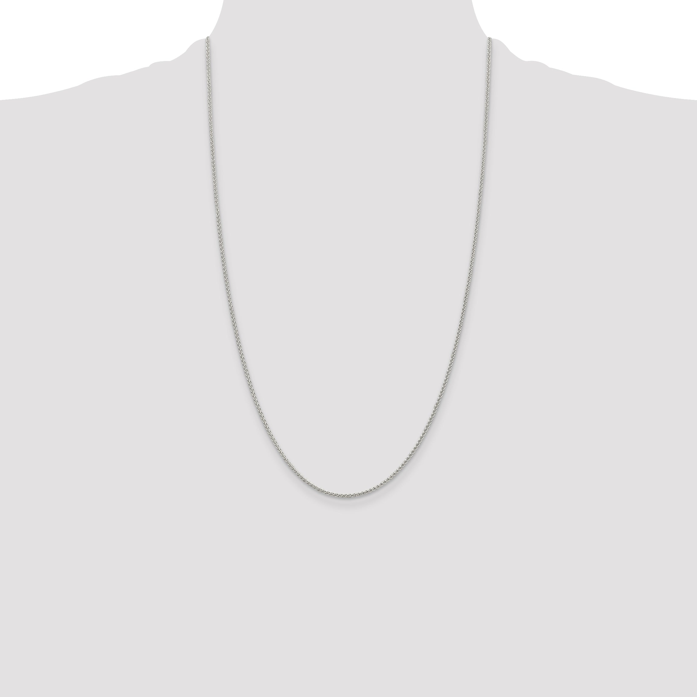 Sterling Silver 1.5mm Round Spiga Chain Anklet