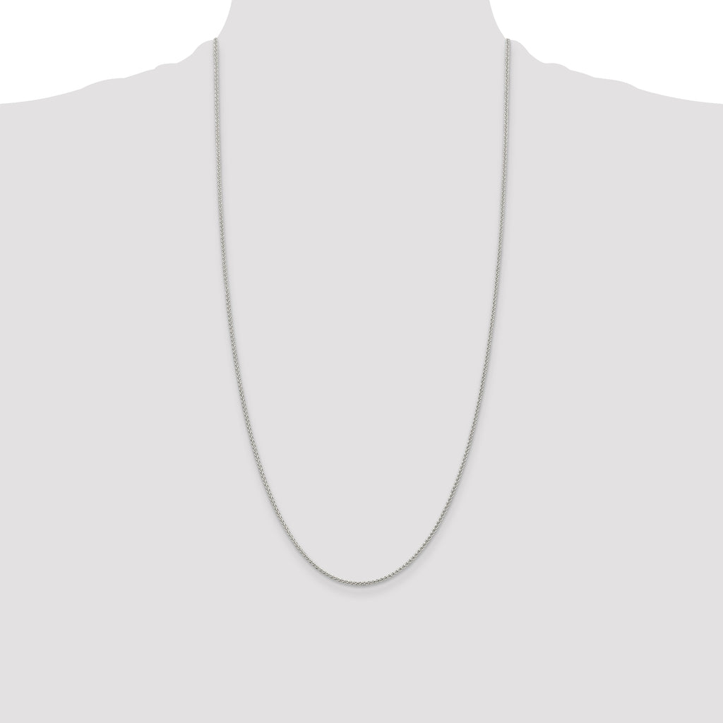 Sterling Silver 1.5mm Round Spiga Chain Anklet