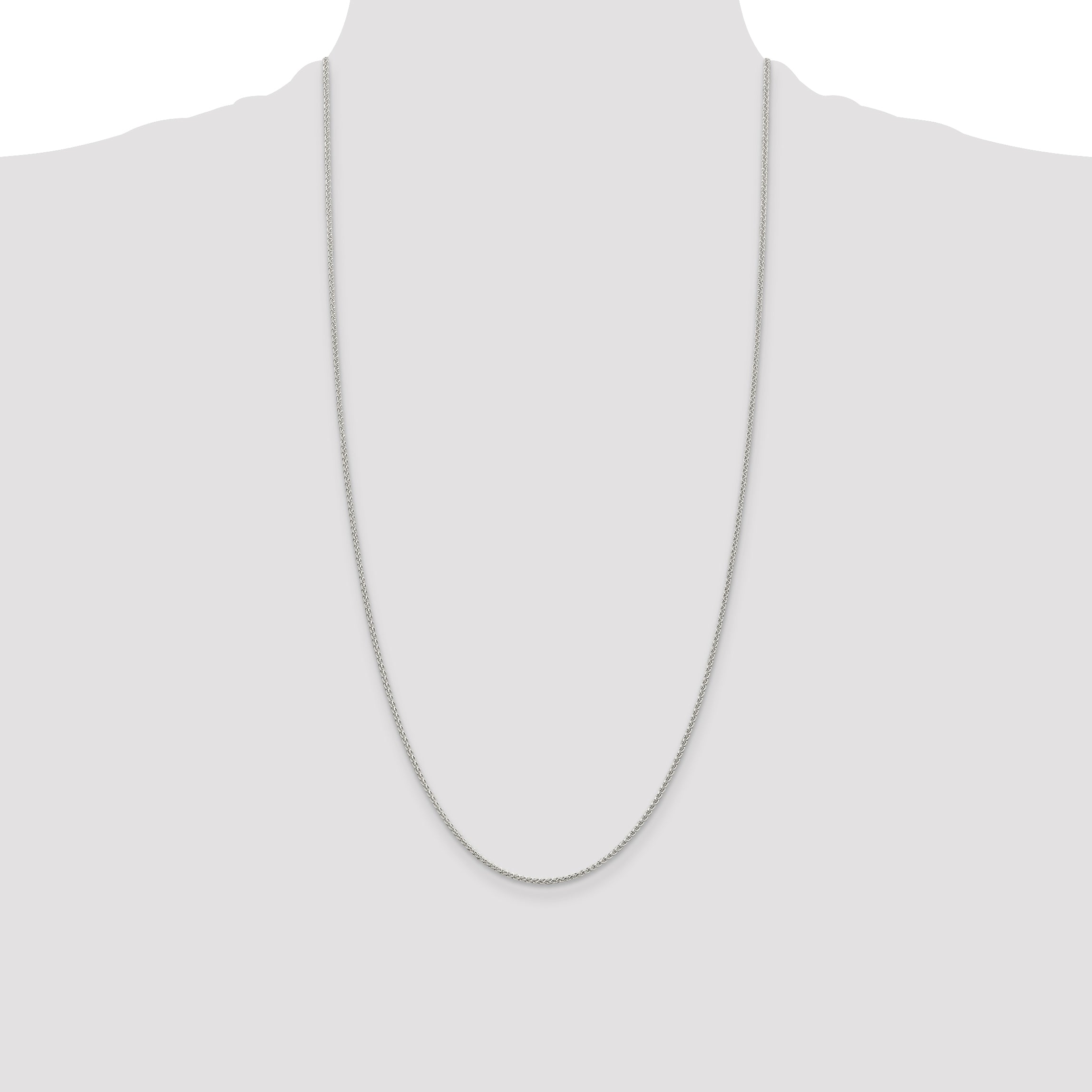 Sterling Silver 1.5mm Round Spiga Chain Anklet