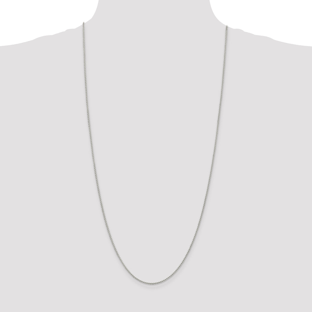 Sterling Silver 1.5mm Round Spiga Chain Anklet