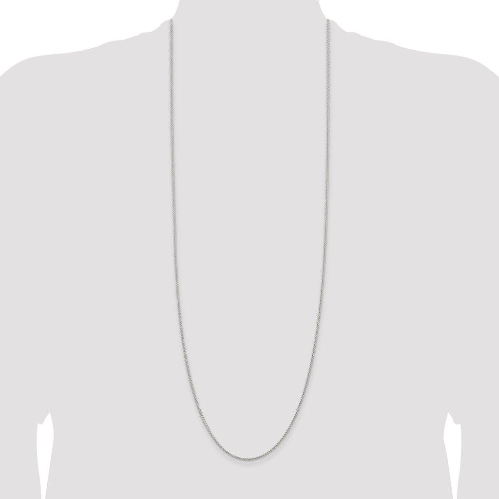 Sterling Silver 1.5mm Round Spiga Chain Anklet