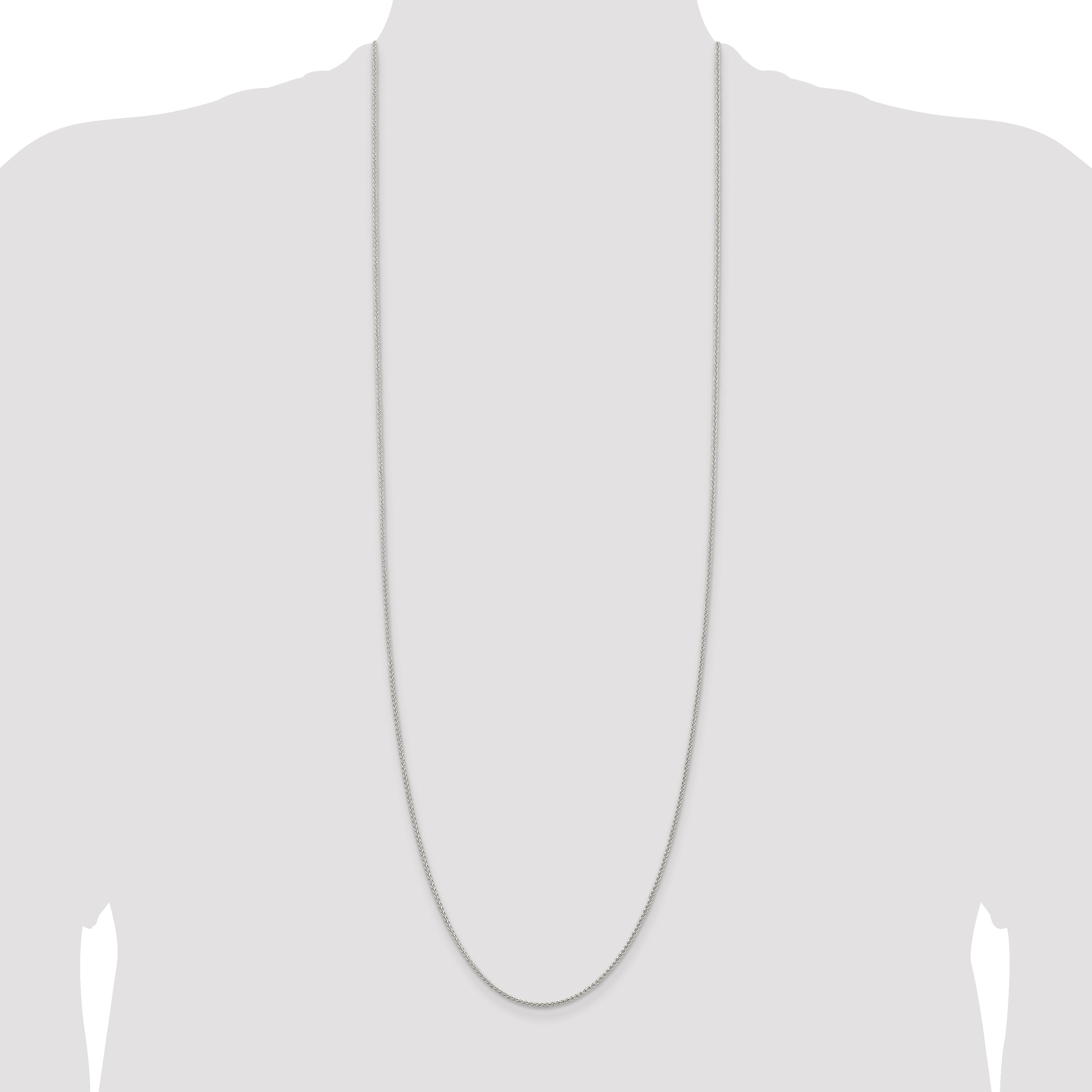Sterling Silver 1.5mm Round Spiga Chain Anklet