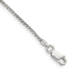 Sterling Silver 1.5mm Round Spiga Chain Anklet