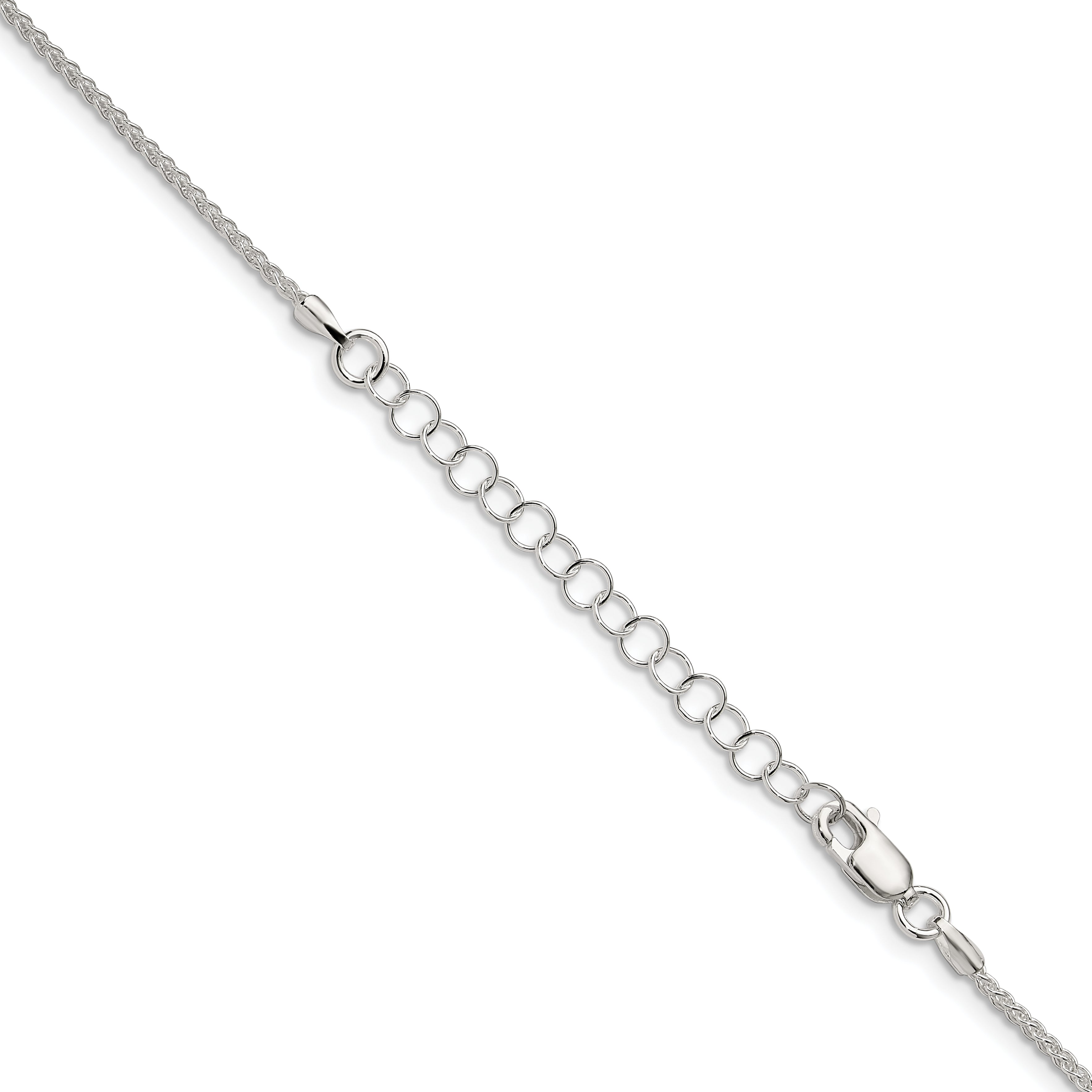 Sterling Silver 1.5mm wtih 2 inch ext. Round Spiga Chain Secondary image