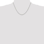 Sterling Silver Rhodium-Plated Wheat Chain Necklace 1.5mm