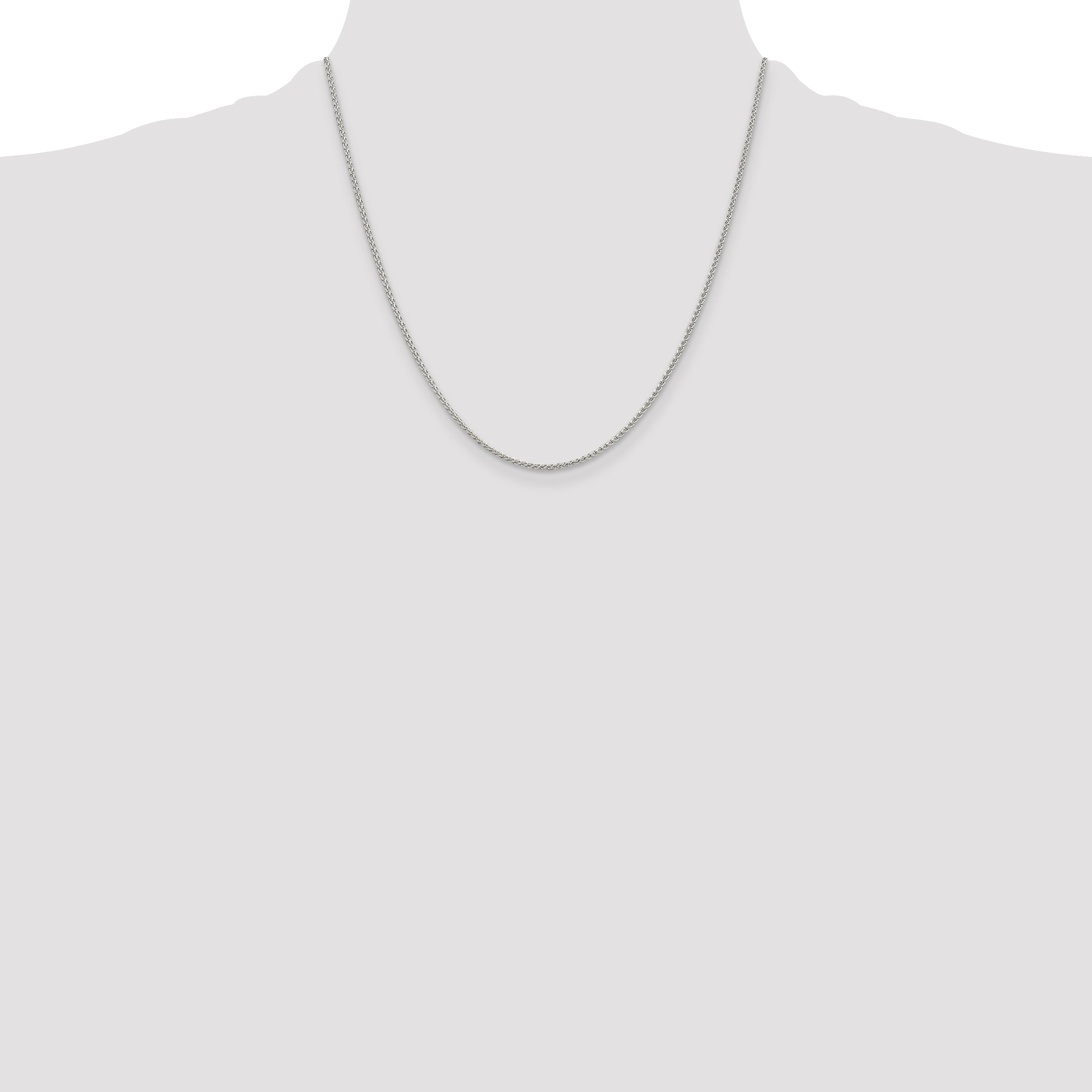 Sterling Silver Rhodium-Plated 1.5mm Round Spiga Chain