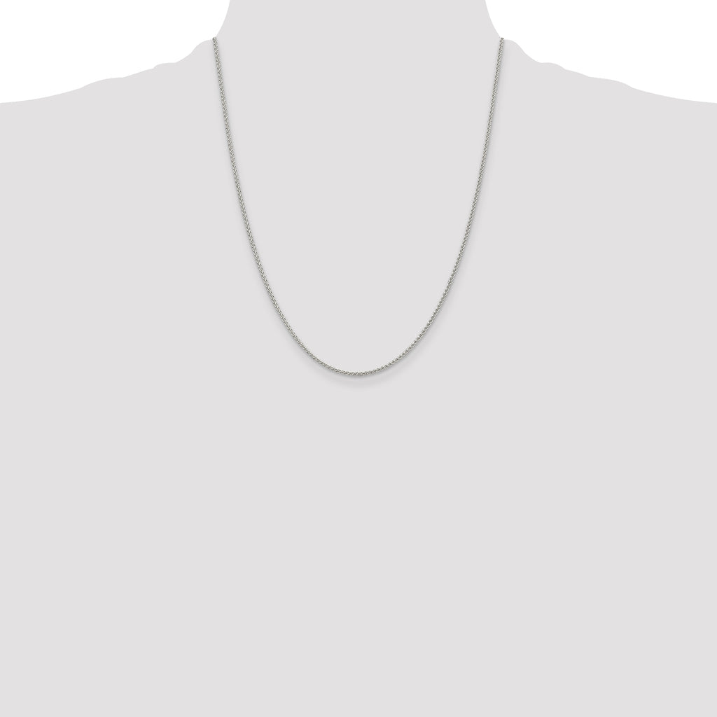 Sterling Silver Rhodium-Plated 1.5mm Round Spiga Chain