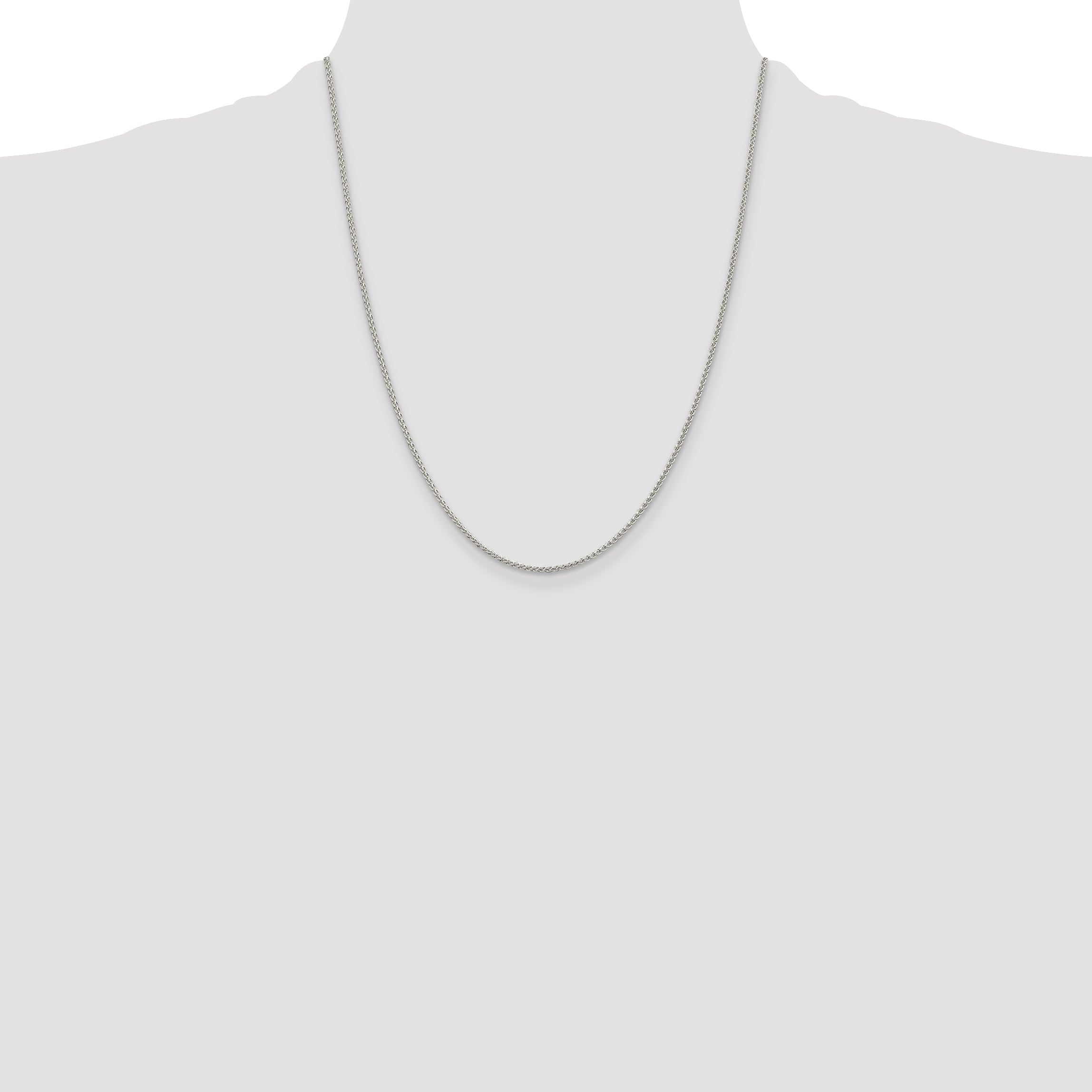 Sterling Silver Rhodium-Plated 1.5mm Round Spiga Chain