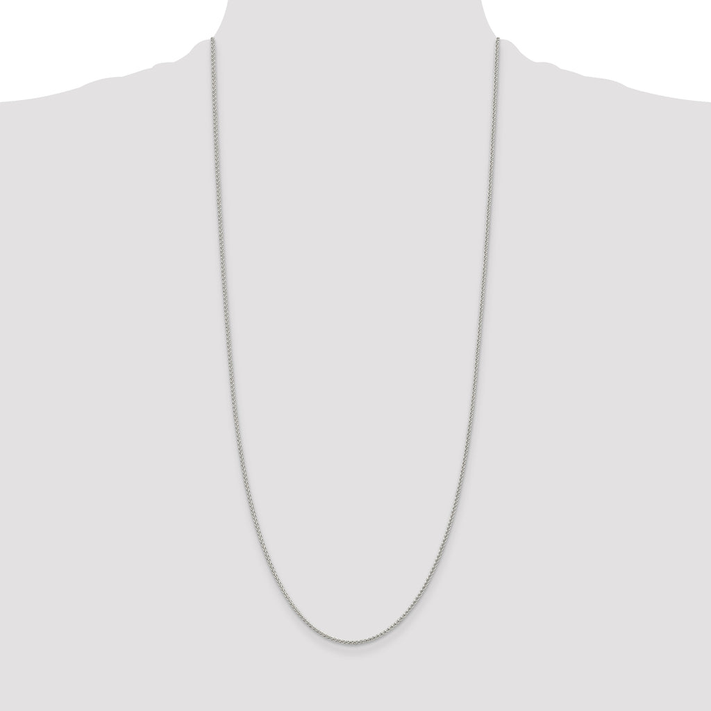 Sterling Silver Rhodium-Plated 1.5mm Round Spiga Chain