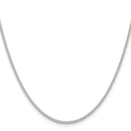 Sterling Silver 1.6mm Round Spiga Chain With 2 Inch Extension