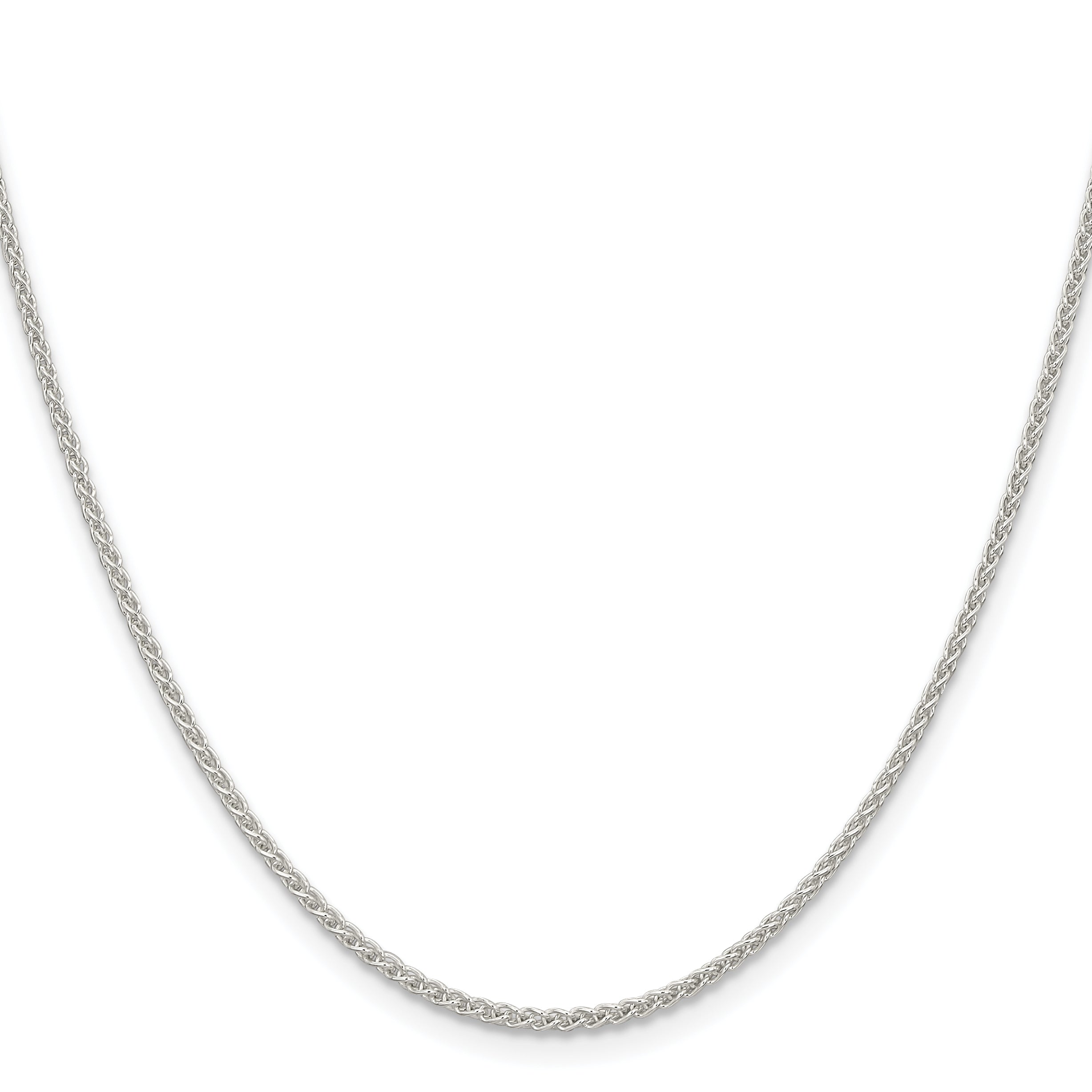 Sterling Silver 1.6mm Round Spiga Chain With 2 Inch Extension