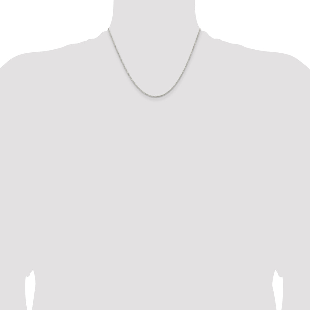 Sterling Silver 1.6mm Round Spiga Chain With 2 Inch Extension