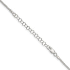 Sterling Silver 1.6mm Round Spiga Chain With 2 Inch Extension