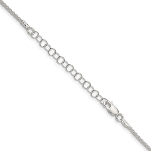 Sterling Silver 1.6mm Round Spiga Chain With 2 Inch Extension