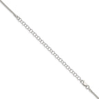 Sterling Silver 1.6mm Round Spiga Chain With 2 Inch Extension