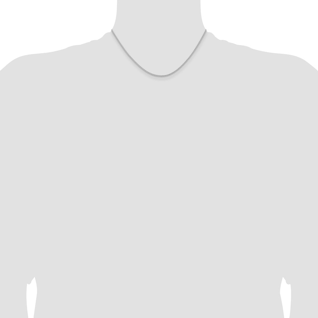 Sterling Silver Rhodium-Plated Wheat Chain Necklace 1.6mm