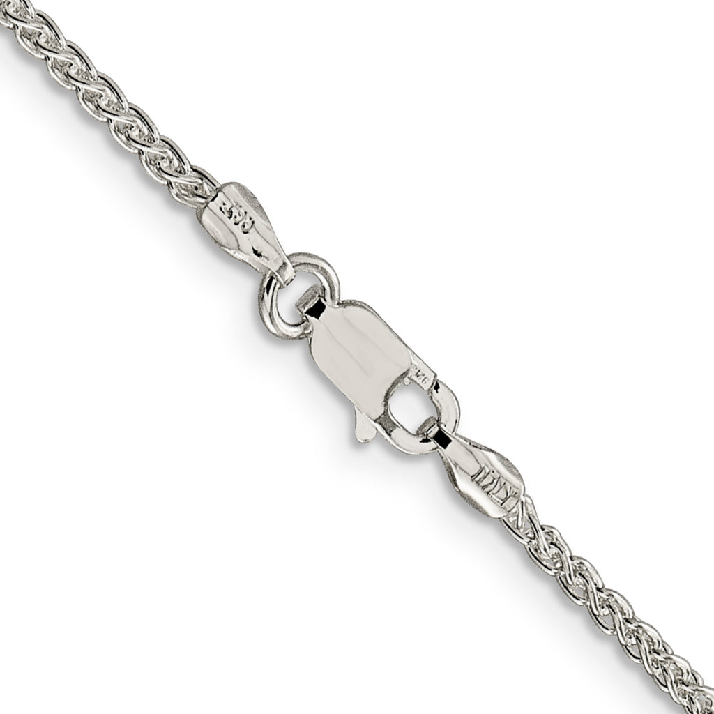 Sterling Silver Wheat Chain Necklace 1.75mm