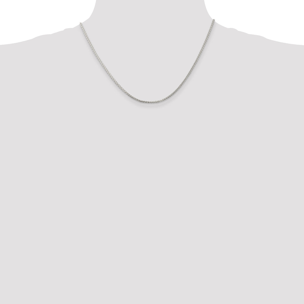 Sterling Silver 1.75mm Round Spiga Chain With 2 Inch Extension