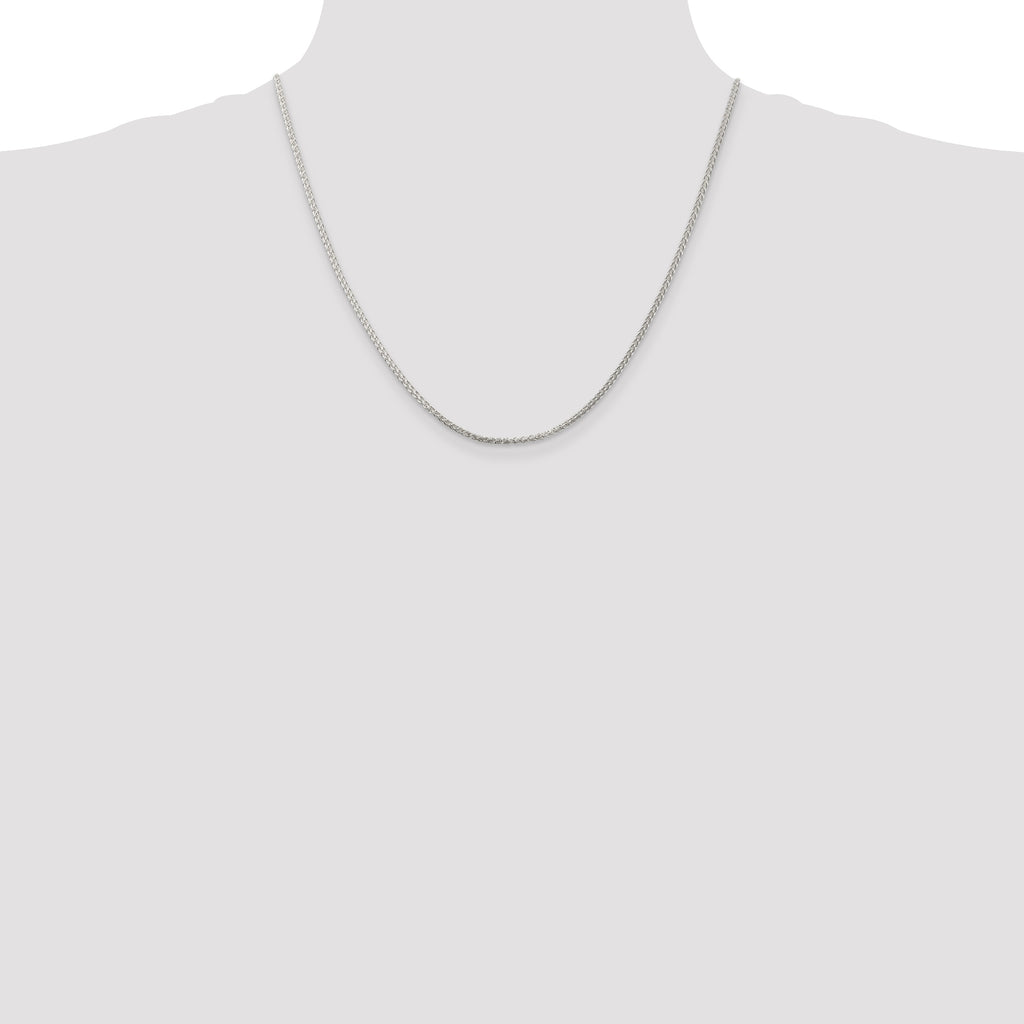Sterling Silver Wheat Chain Necklace 1.75mm