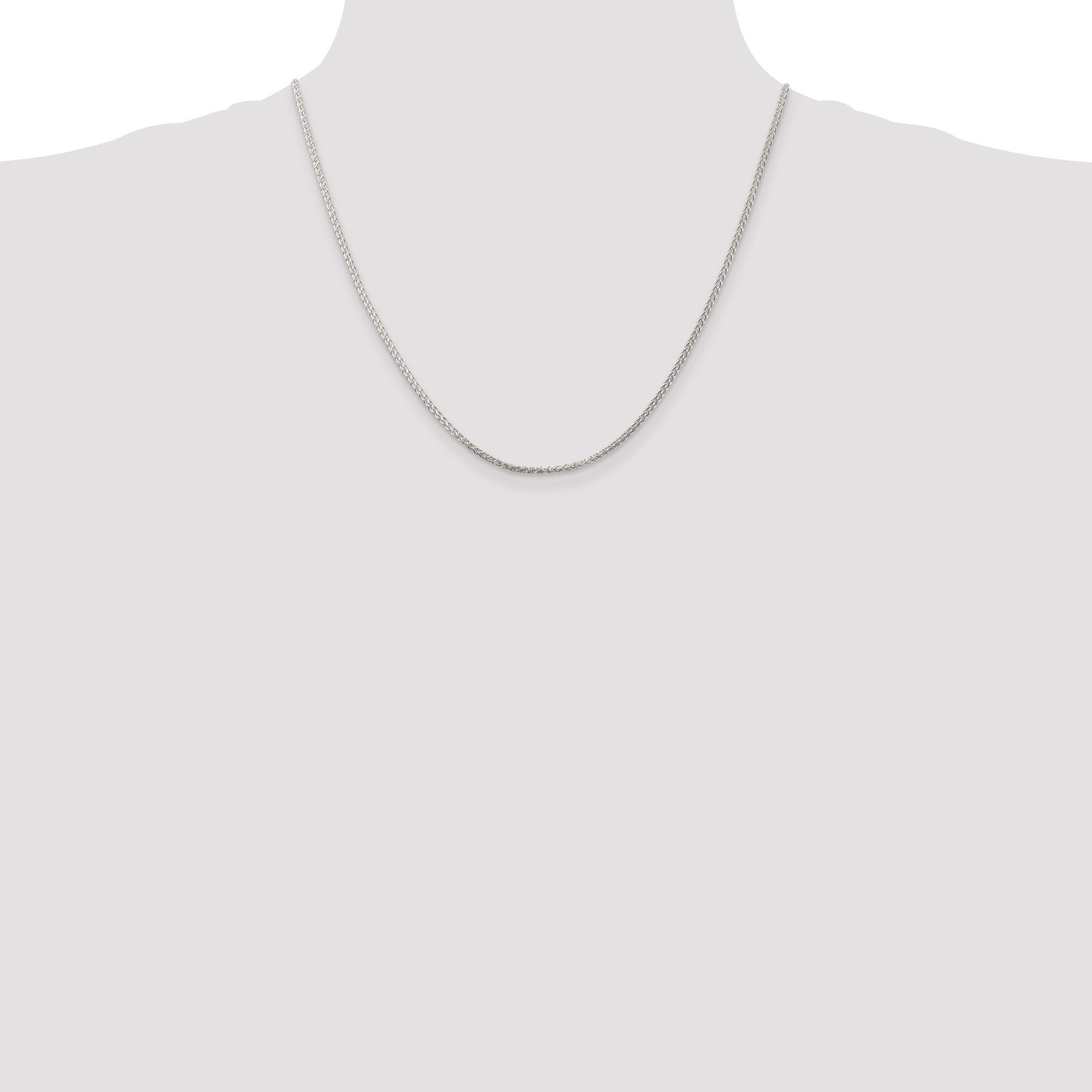 Sterling Silver Wheat Chain Necklace 1.75mm