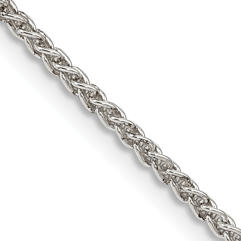 Sterling Silver 1.75mm Round Spiga Chain With 2 Inch Extension