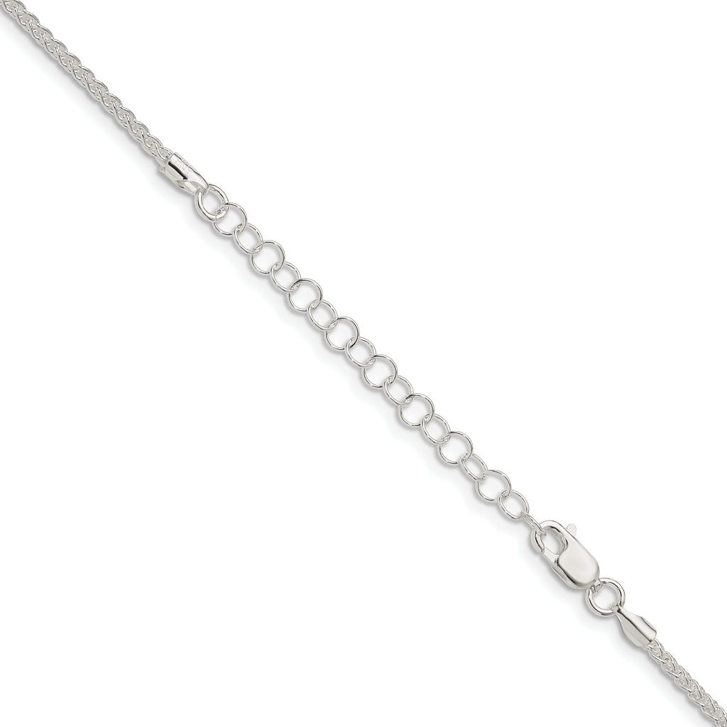 Sterling Silver 1.75mm Round Spiga Chain With 2 Inch Extension