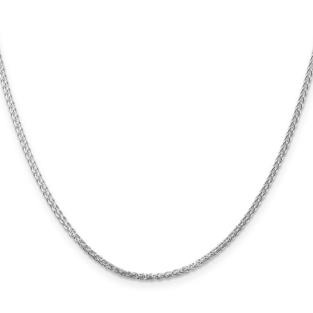 Sterling Silver Rhodium-Plated Wheat Chain Necklace 1.75mm