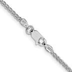 Sterling Silver Rhodium-Plated Wheat Chain Necklace 1.75mm