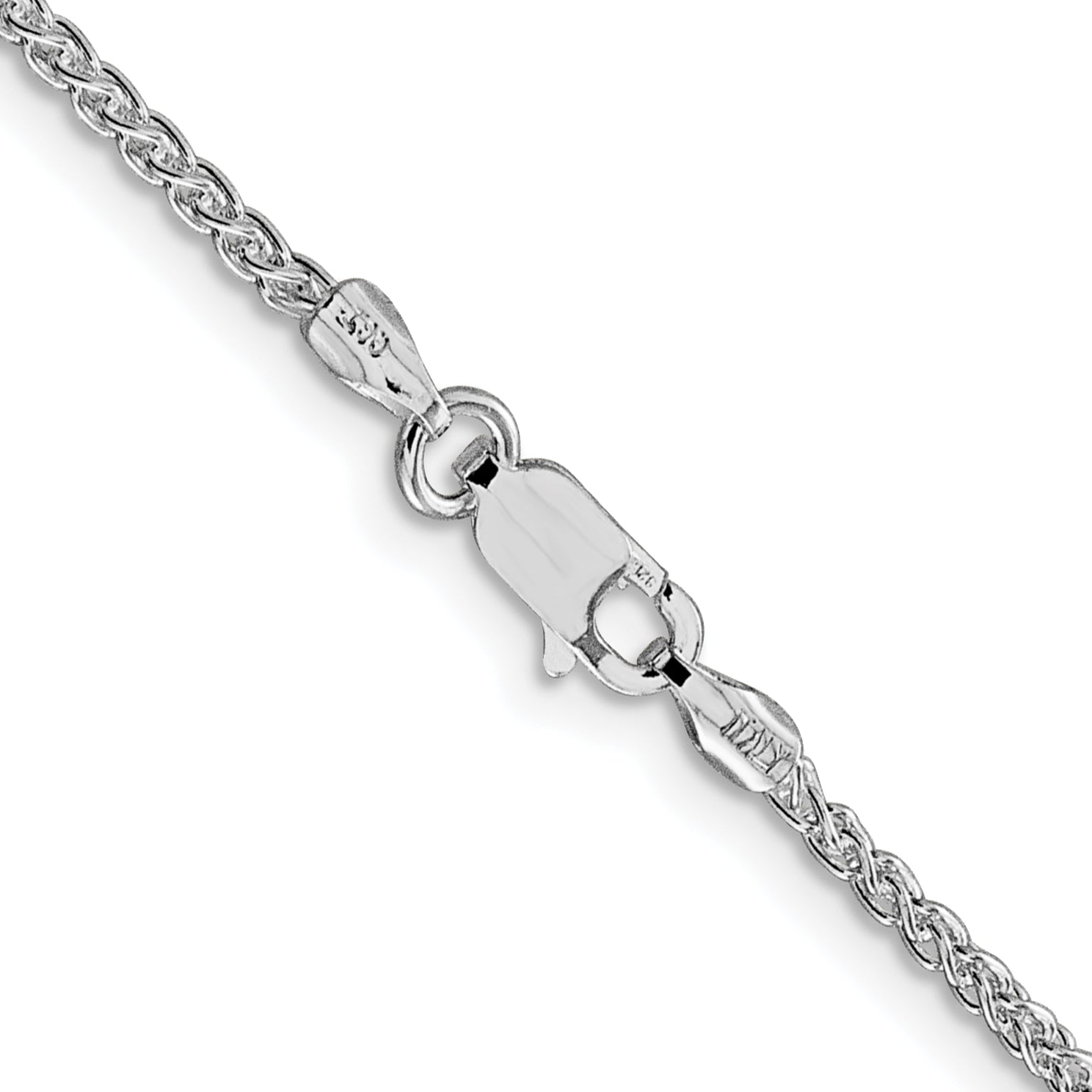 Sterling Silver Rhodium-Plated 1.75mm Round Spiga Chain