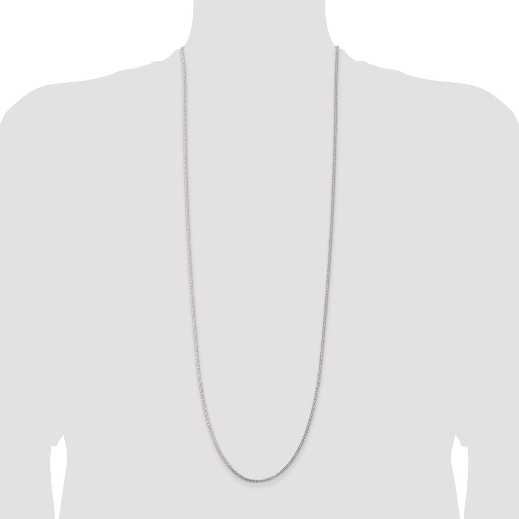 Sterling Silver Rhodium-Plated 1.75mm Round Spiga Chain