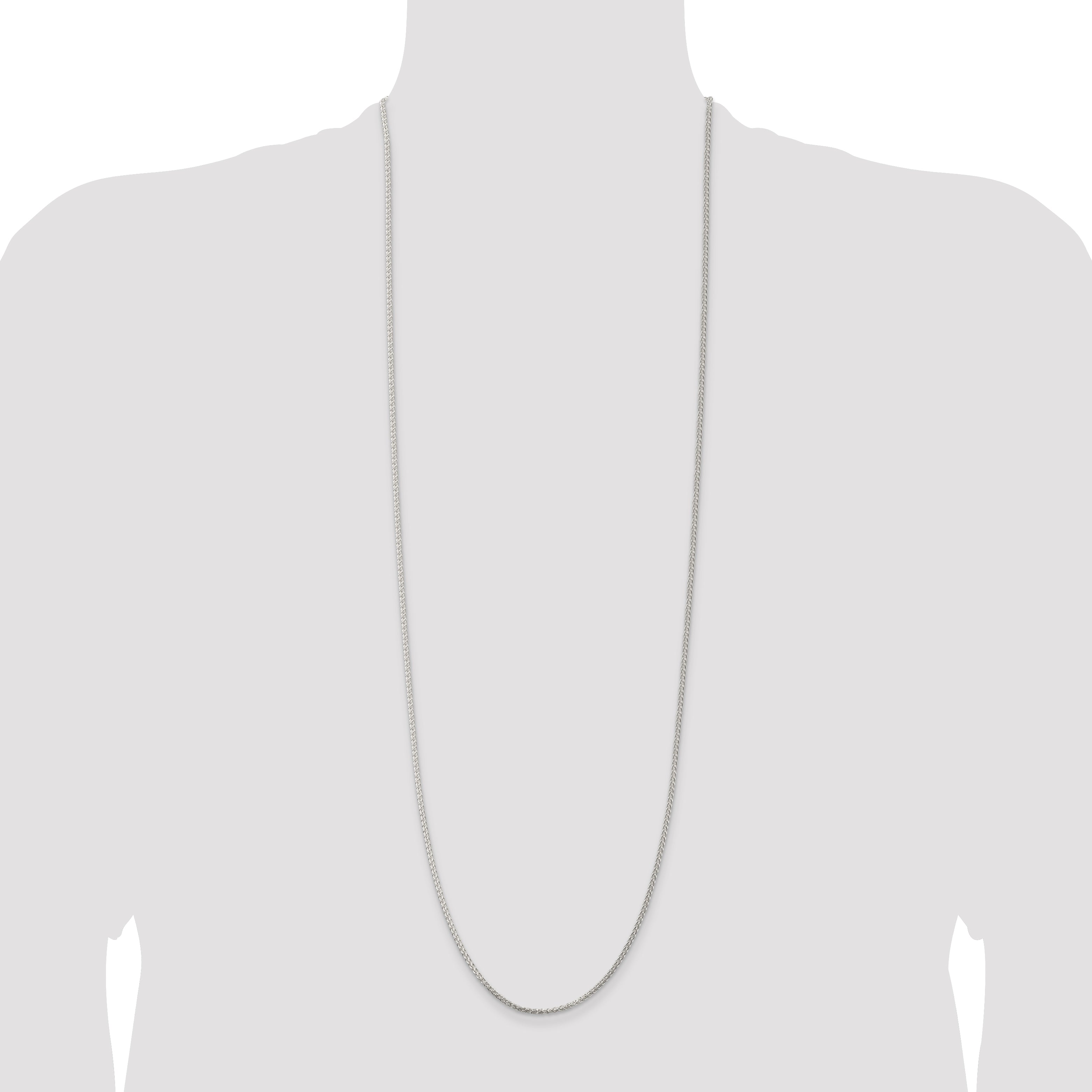 Sterling Silver Rhodium-Plated 1.75mm Round Spiga Chain
