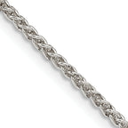 Sterling Silver Wheat Chain Necklace 1.75mm