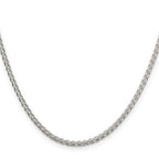 Sterling Silver Wheat Chain Necklace 2.5mm