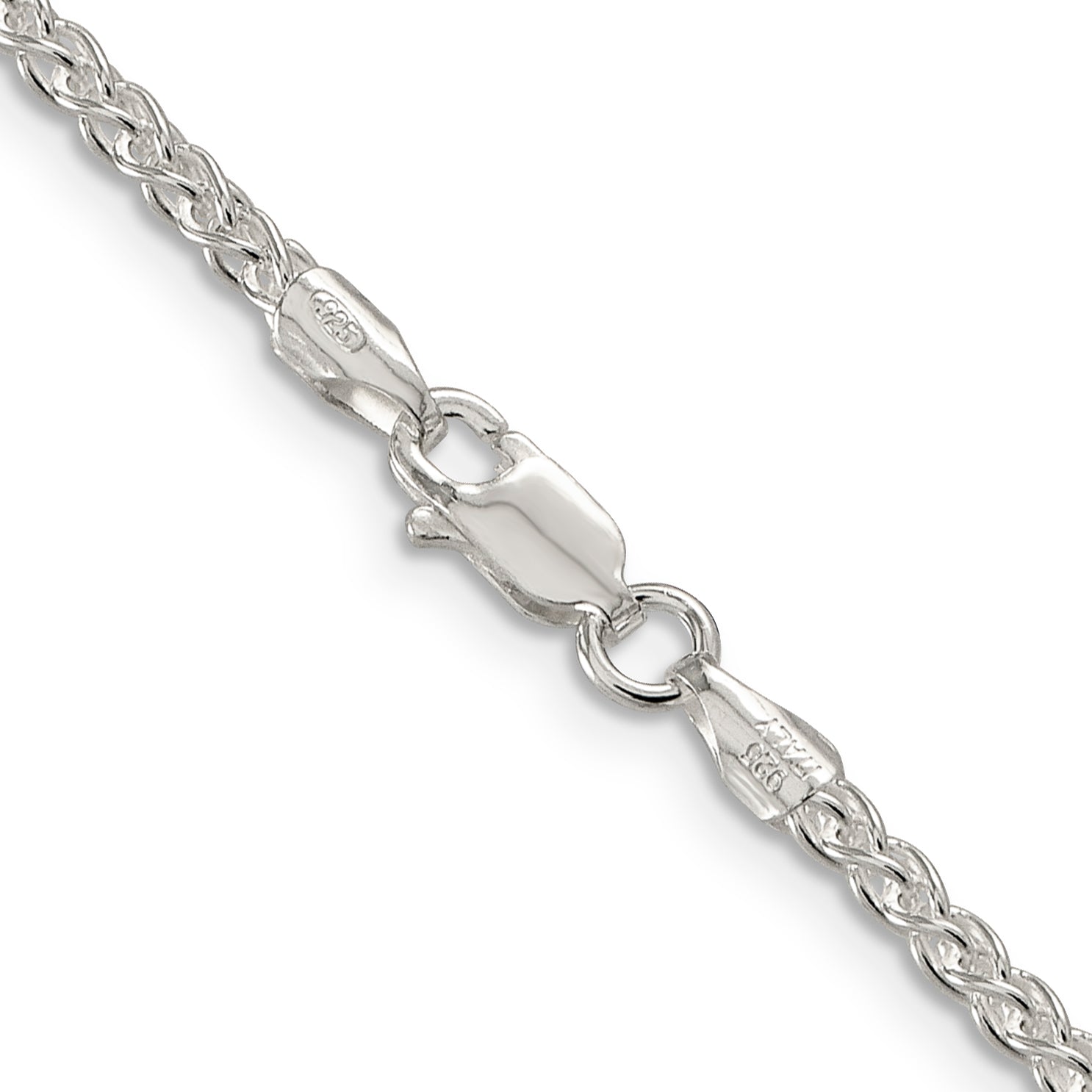 Sterling Silver Wheat Chain Necklace 2.5mm