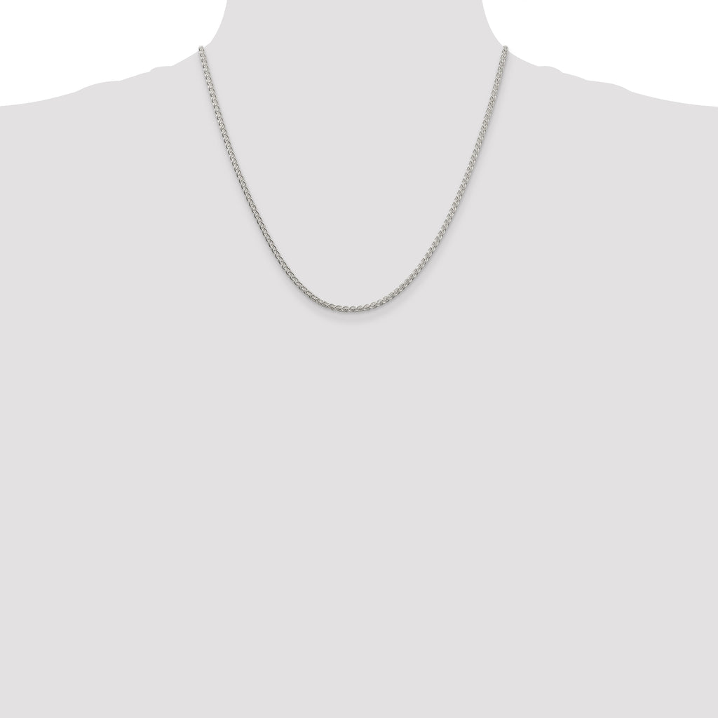 Sterling Silver Wheat Chain Necklace 2.5mm