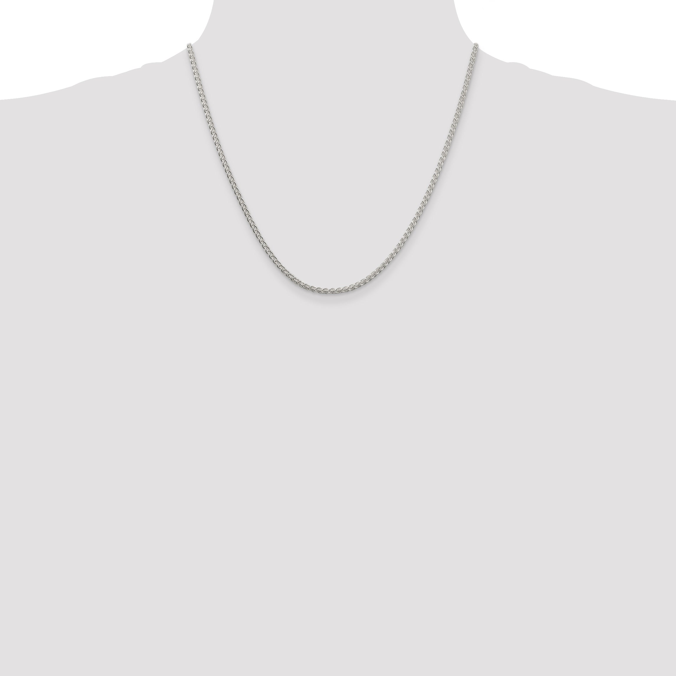 Sterling Silver Wheat Chain Necklace 2.5mm