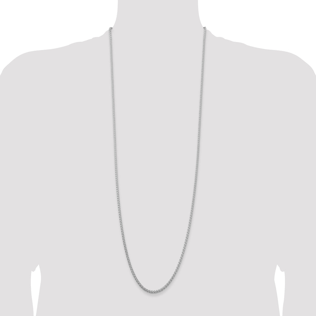 Sterling Silver Rhodium-Plated 2.5mm Round Spiga Chain