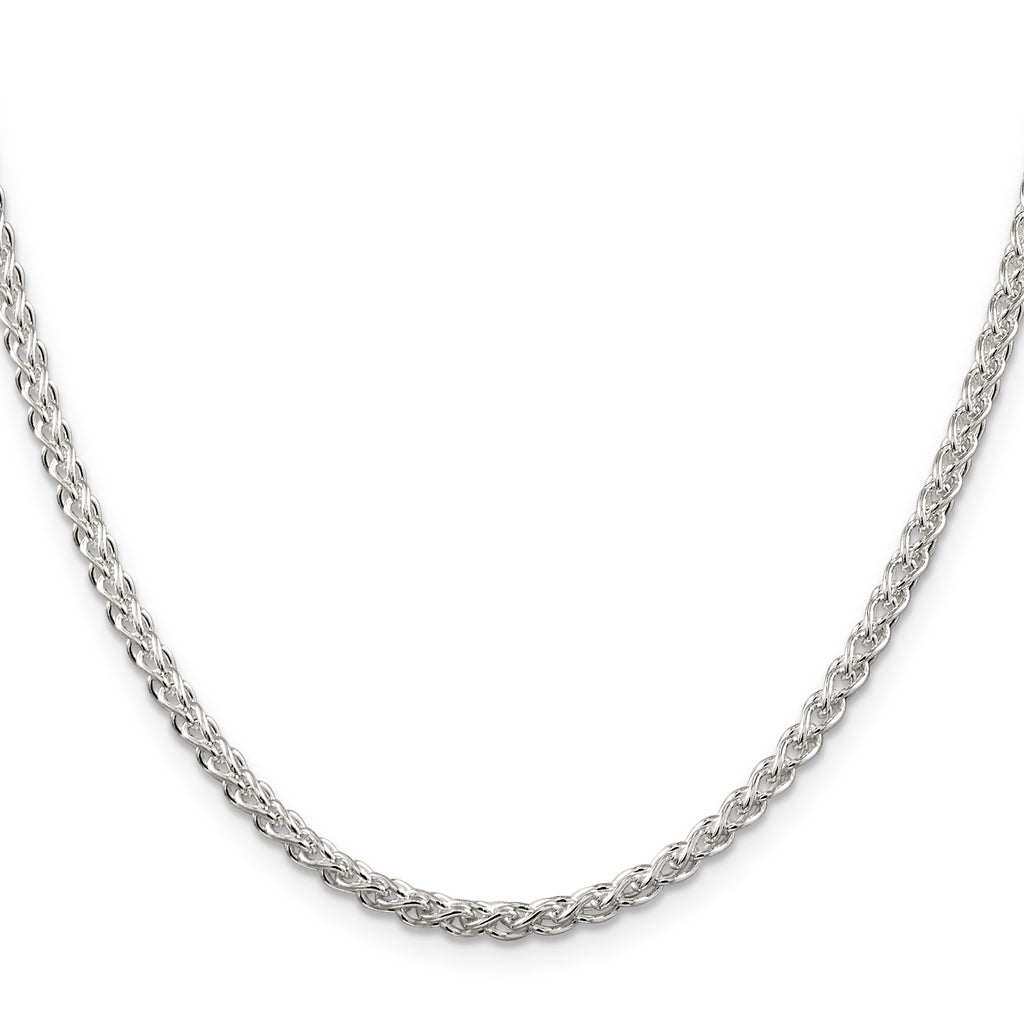 Sterling Silver Wheat Chain Necklace 3mm