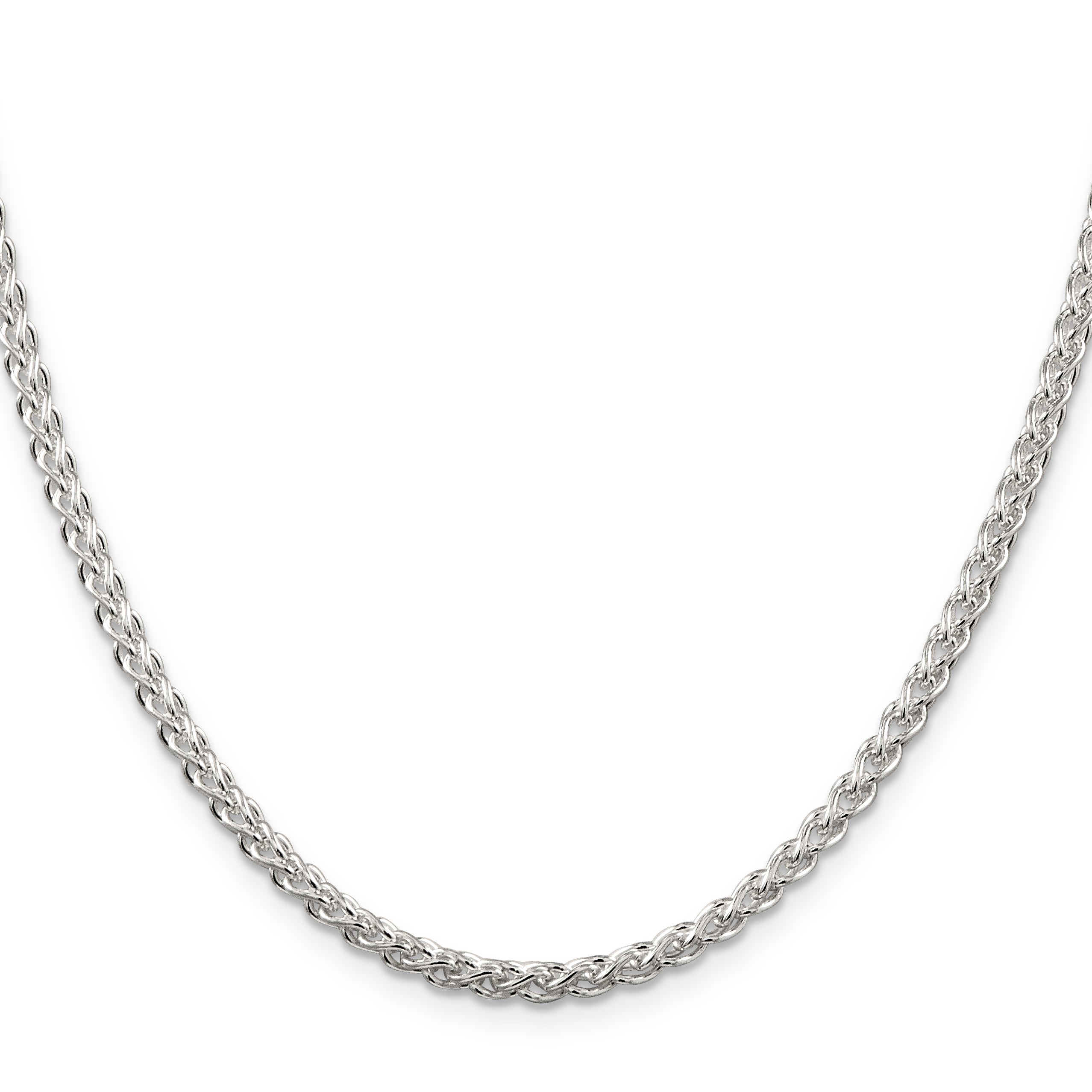 Sterling Silver Wheat Chain Necklace 3mm