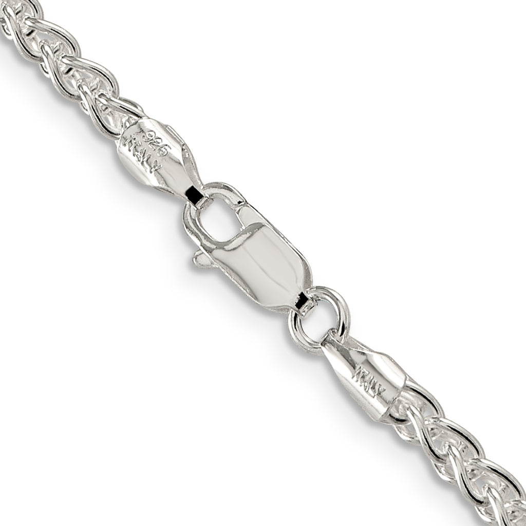 Sterling Silver Wheat Chain Necklace 3mm