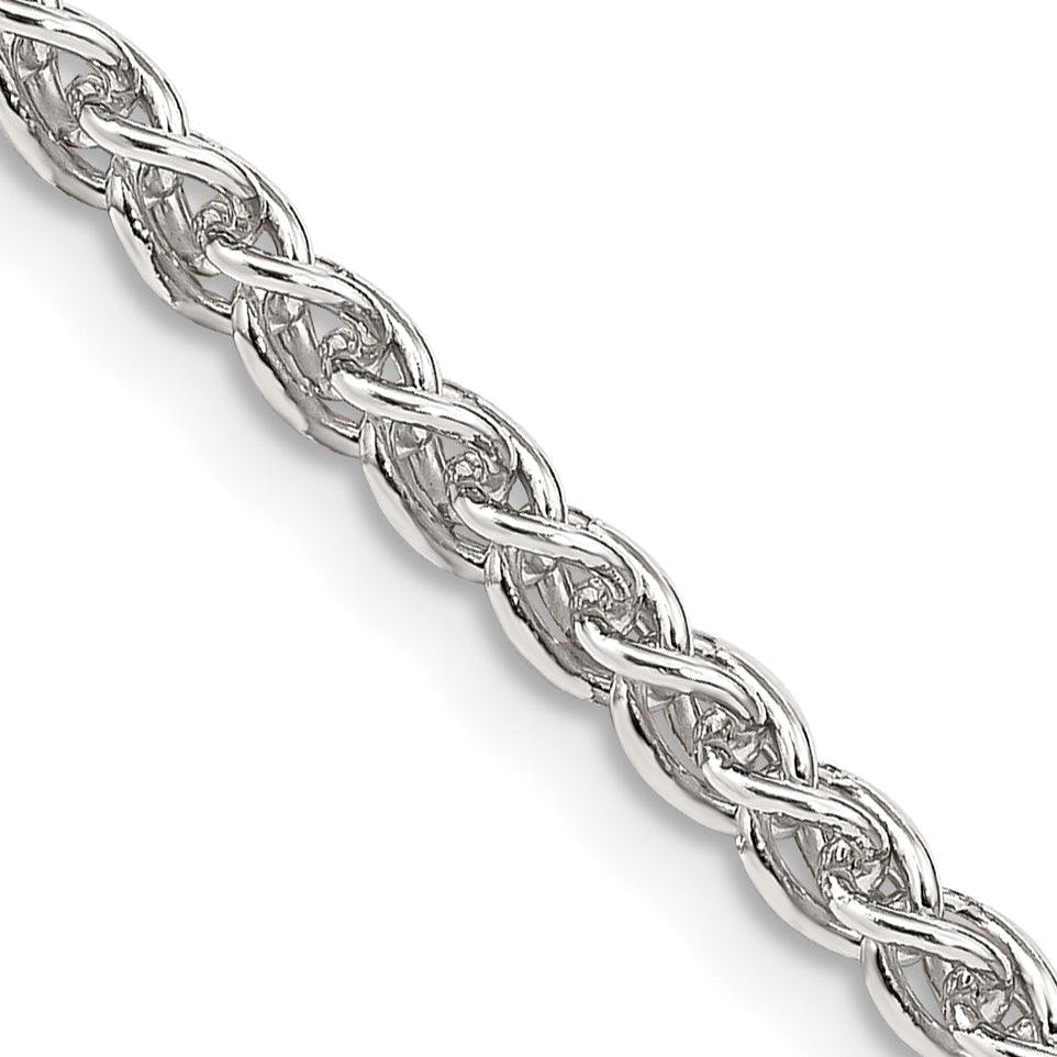 Sterling Silver Wheat Chain Necklace 3mm