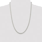 Sterling Silver Rhodium-plated 3mm Round Spiga Chain