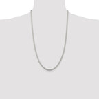 Sterling Silver Rhodium-plated 3mm Round Spiga Chain