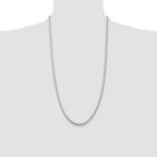 Sterling Silver Rhodium-plated 3mm Round Spiga Chain