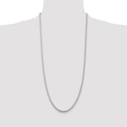 Sterling Silver Rhodium-plated 3mm Round Spiga Chain